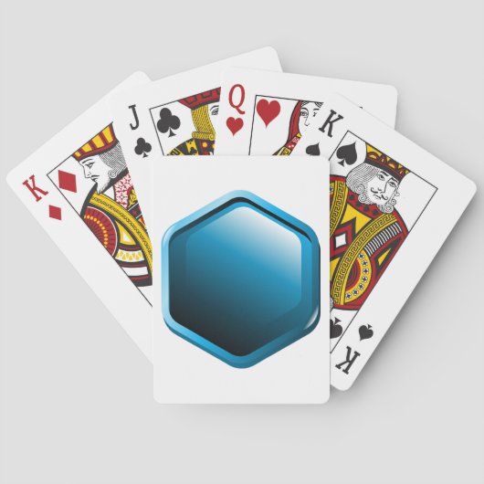 Glossy Blue Hexagon Icon Modern Geometric トランプ (裏面)