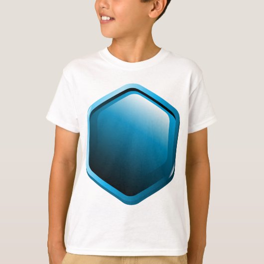 Glossy Blue Hexagon Icon Modern Geometric Tシャツ (正面)