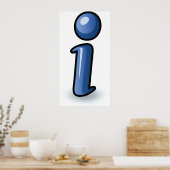 Glossy Blue Information Icon Symbol ポスター (キッチン)