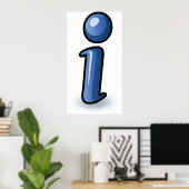 Glossy Blue Information Icon Symbol ポスター (ホームオフィス)