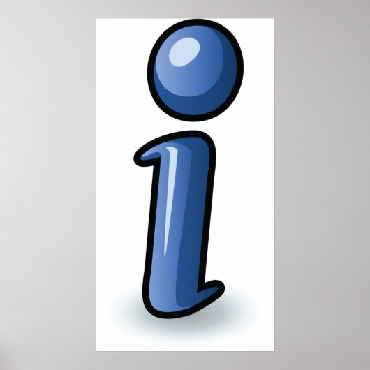Glossy Blue Information Icon Symbol ポスター (正面)