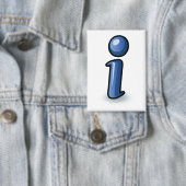 Glossy Blue Information Icon Symbol 缶バッジ (インサイチュ)