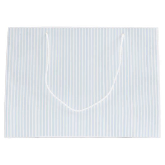 Glossy Blue Striped Pastel Gift Bag ラージペーパーバッグ (正面)