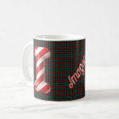 Glossy Candy Cane Striped Christmas Letter I コーヒーマグカップ (正面左)