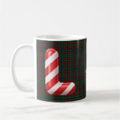 Glossy Candy Cane Striped Christmas Letter L コーヒーマグカップ (左)