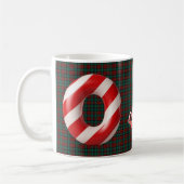Glossy Candy Cane Striped Christmas Letter O コーヒーマグカップ (左)