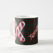 Glossy Candy Cane Striped Christmas Letter X コーヒーマグカップ (正面左)
