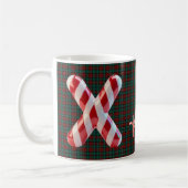 Glossy Candy Cane Striped Christmas Letter X コーヒーマグカップ (左)
