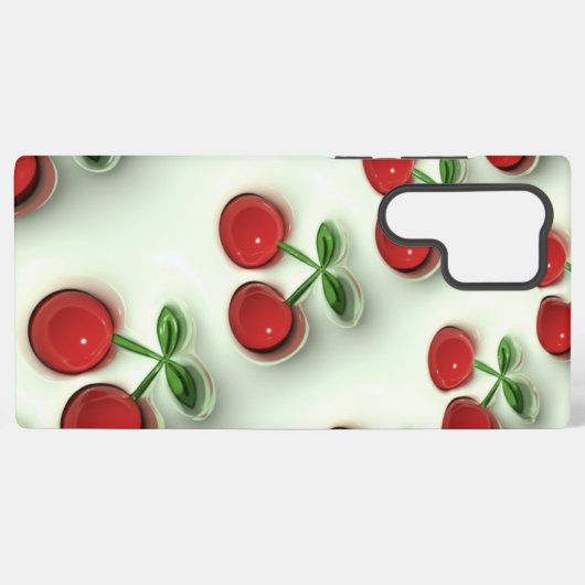 Glossy Cherries – Sweet Modern Elegance phone case Samsung Galaxyケース (裏面横)