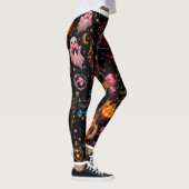 Glossy Coquette Witch Halloween Pattern Leggings レギンス (右)