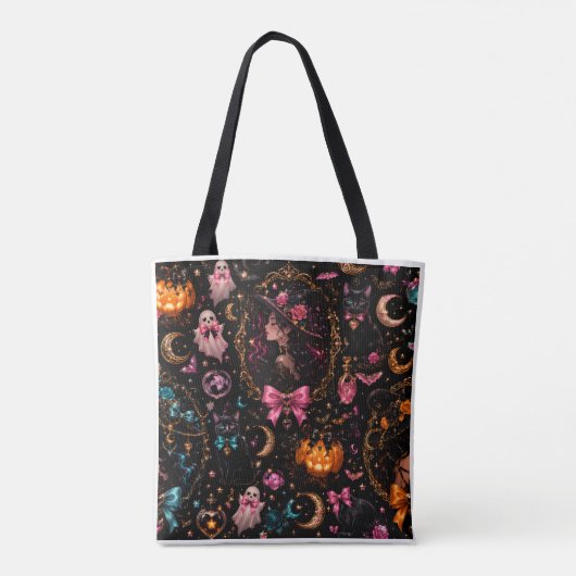Glossy Coquette Witch Halloween Tote Bag トートバッグ (裏面)