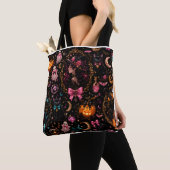 Glossy Coquette Witch Halloween Tote Bag トートバッグ (クローズアップ)