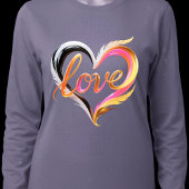 Glossy Cursive Love Heart Swirls Abstract Tシャツ