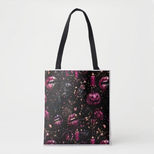 Glossy Gothic Halloween Glam Tote Bag トートバッグ (正面)