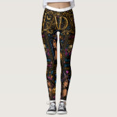 Glossy Halloween Lady Witch Collage Leggings レギンス (正面)