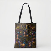 Glossy Halloween Lady Witch Collage Tote Bag トートバッグ (正面)