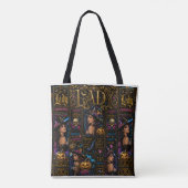 Glossy Halloween Lady Witch Collage Tote Bag トートバッグ (裏面)