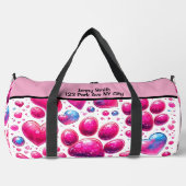 Glossy Heart Bubble Pattern Travel Monogram  ダッフルバッグ