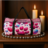 Glossy Heart Bubble Pattern Travel Monogram ダッフルバッグ