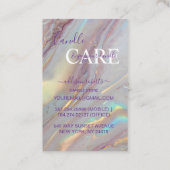 Glossy Holographic Marble Candle Care 名刺 (裏面)