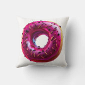 Glossy Pink Donut with Dark Sprinkles クッション (裏面)