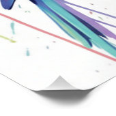 Glossy Poster of three pastel coloured birds ポスター (コーナー)