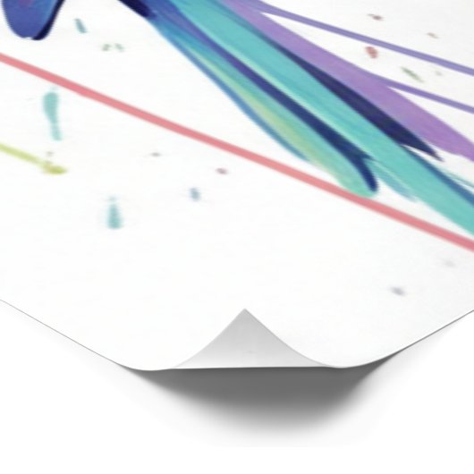 Glossy Poster of three pastel coloured birds ポスター (コーナー)