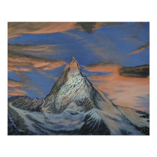 Glossy Poster - "The Matterhorn At Sunset" ポスター (正面)