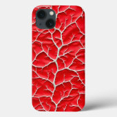 Glossy Red iPhone Case with Branch Texture Case-Mate iPhoneケース (裏面)