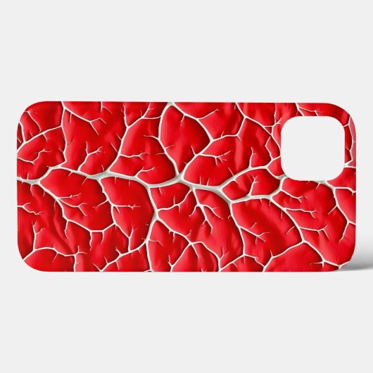 Glossy Red iPhone Case with Branch Texture Case-Mate iPhoneケース (裏面 (横))
