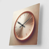 glossy rose gold circle スクエア壁時計 (傾斜)
