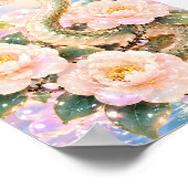 Glossy Snake Floral Art ポスター (角)