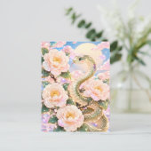 Glossy Snake Floral Art ポストカード (スタンド正面)