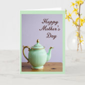 Glossy Teapot Mothers Day Card カード (黄色い花)