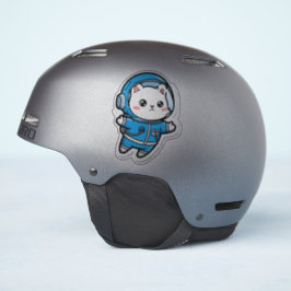 Glossy Transparent -Cute Astronaut Cat 4x4 シール