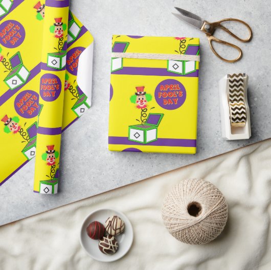 Glossy Wrapping Paper April Fool's Day Clown  ラッピングペーパー (クラフト)