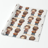 Glossy Wrapping Paper April Fool's Day Fishing ラッピングペーパー (アンロールド)