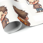 Glossy Wrapping Paper April Fool's Day Fishing Boy ラッピングペーパー (ロールコーナー)