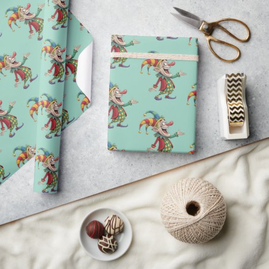 Glossy Wrapping Paper April Fool's Day Joker  ラッピングペーパー (クラフト)