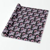 Glossy Wrapping Paper Black Pastel Unicorn  ラッピングペーパー (アンロールド)