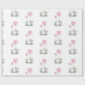 Glossy Wrapping Paper Blue Beige Elephant Balloon ラッピングペーパー (フラット)