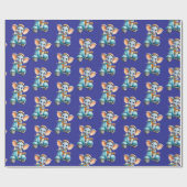 Glossy Wrapping Paper Blue Elephant Scooter  ラッピングペーパー (フラット)