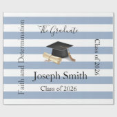 Glossy Wrapping Paper Blue Stripe Graduate 2026 ラッピングペーパー (フラット)