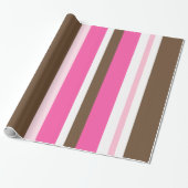 Glossy Wrapping Paper Brown & Pink Stripe  ラッピングペーパー (アンロールド)