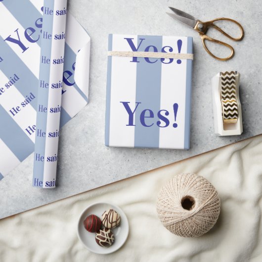 Glossy Wrapping Paper Pastel Colors He said Yes! ラッピングペーパー (クラフト)