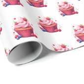 Glossy Wrapping Paper Pink Cupcake  ラッピングペーパー (ロールコーナー)
