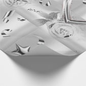 Glossy Wrapping Paper Silver Floral ラッピングペーパー (角)