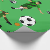 Glossy Wrapping Paper Soccer Ball Green ラッピングペーパー (角)