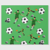 Glossy Wrapping Paper Soccer Ball Green ラッピングペーパー (フラット)