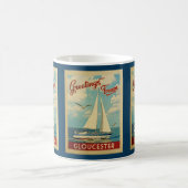 Gloucester Sailboat Vintage Travel Massachusetts コーヒーマグカップ (中央)